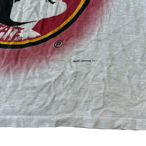 90s Magic Johnson Vintage Florida State University AOP Graphic Tee Shirt College - Picture 8 of 13
